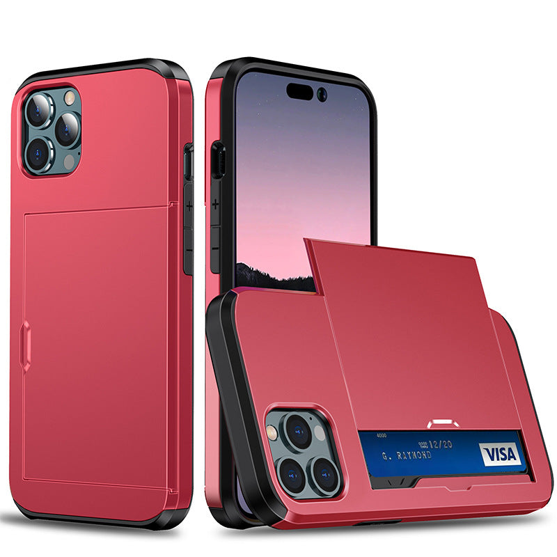 Wholesale TPU Slide Card Card 2 In 1 Mobile Phone Case